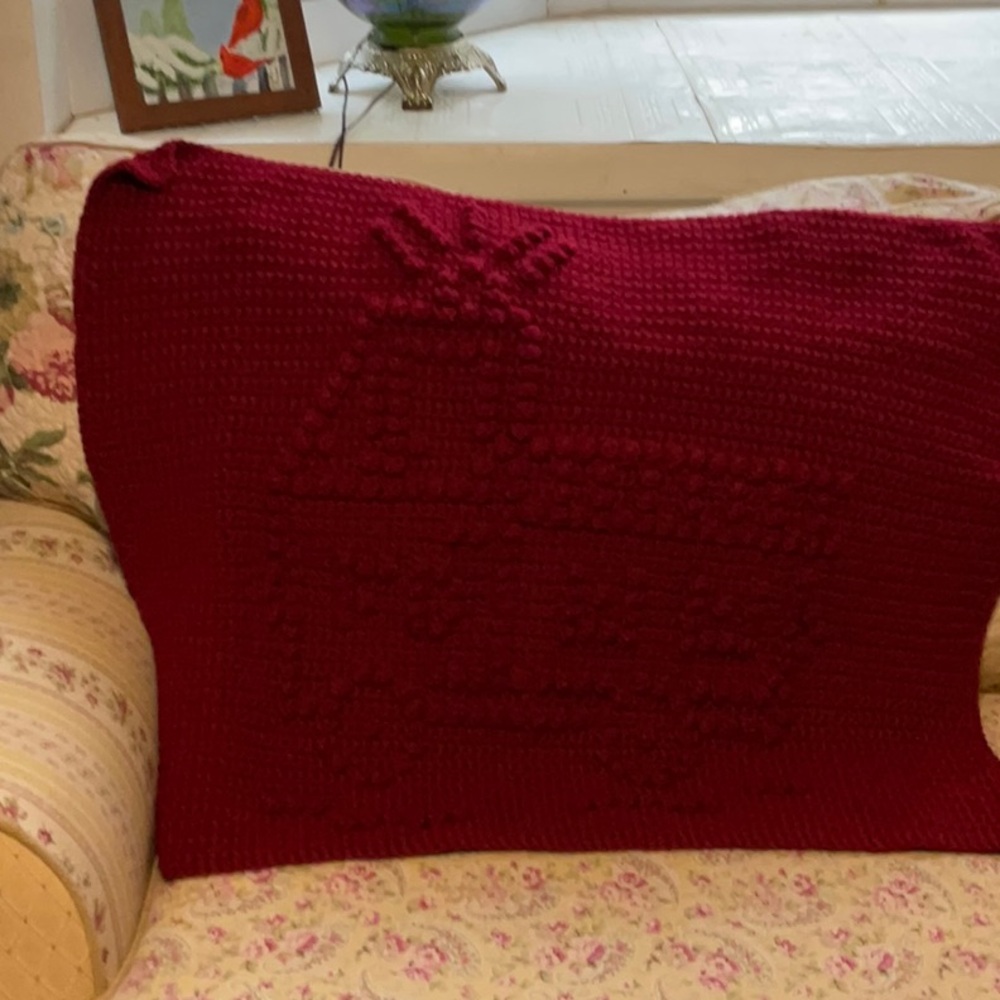 Rich Red crochet Blanket with Textured Pattern